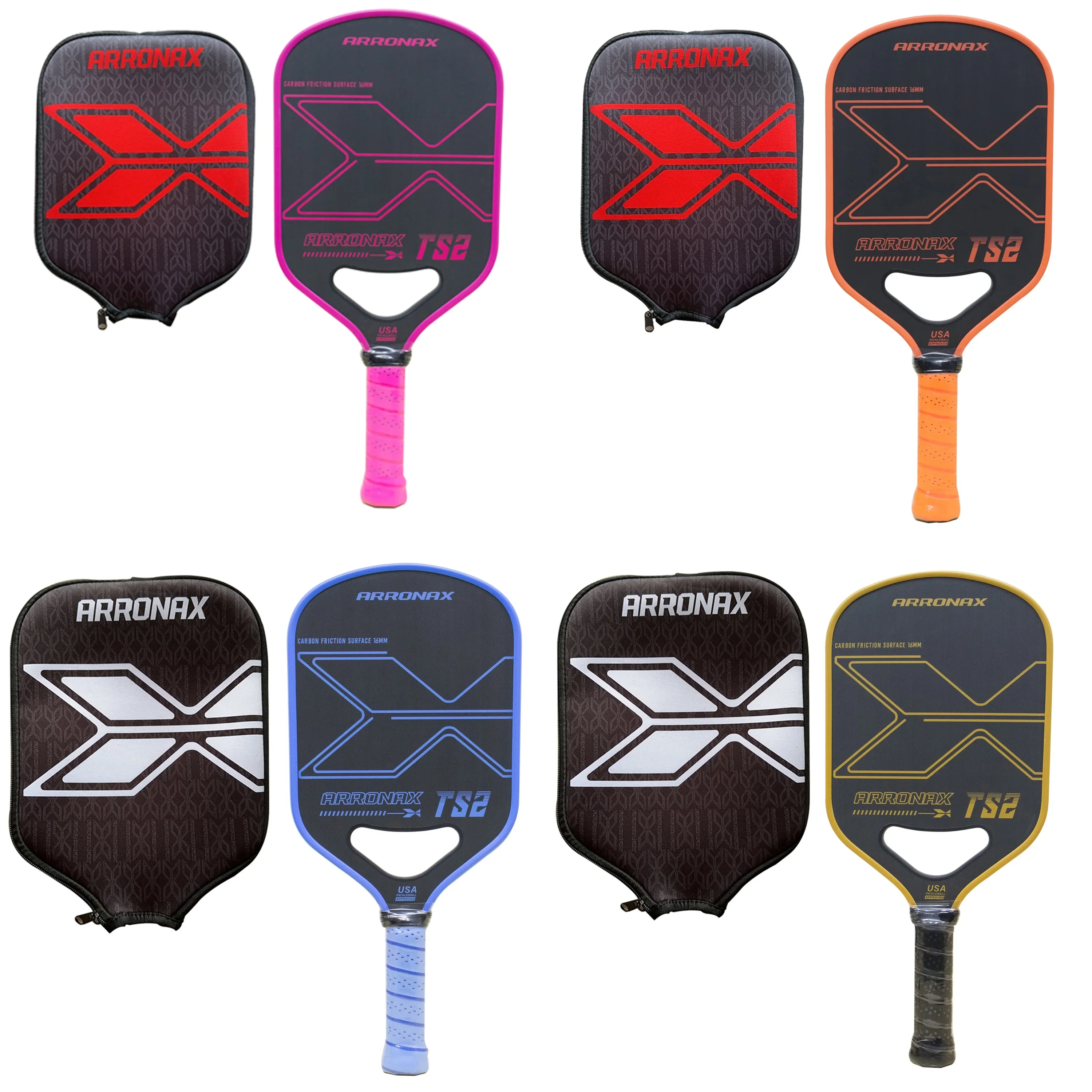 

Professional 16mm 100% Carbon Fiber Pickleball Paddles Men Women Pickle Ball Rackets Racquet Cover