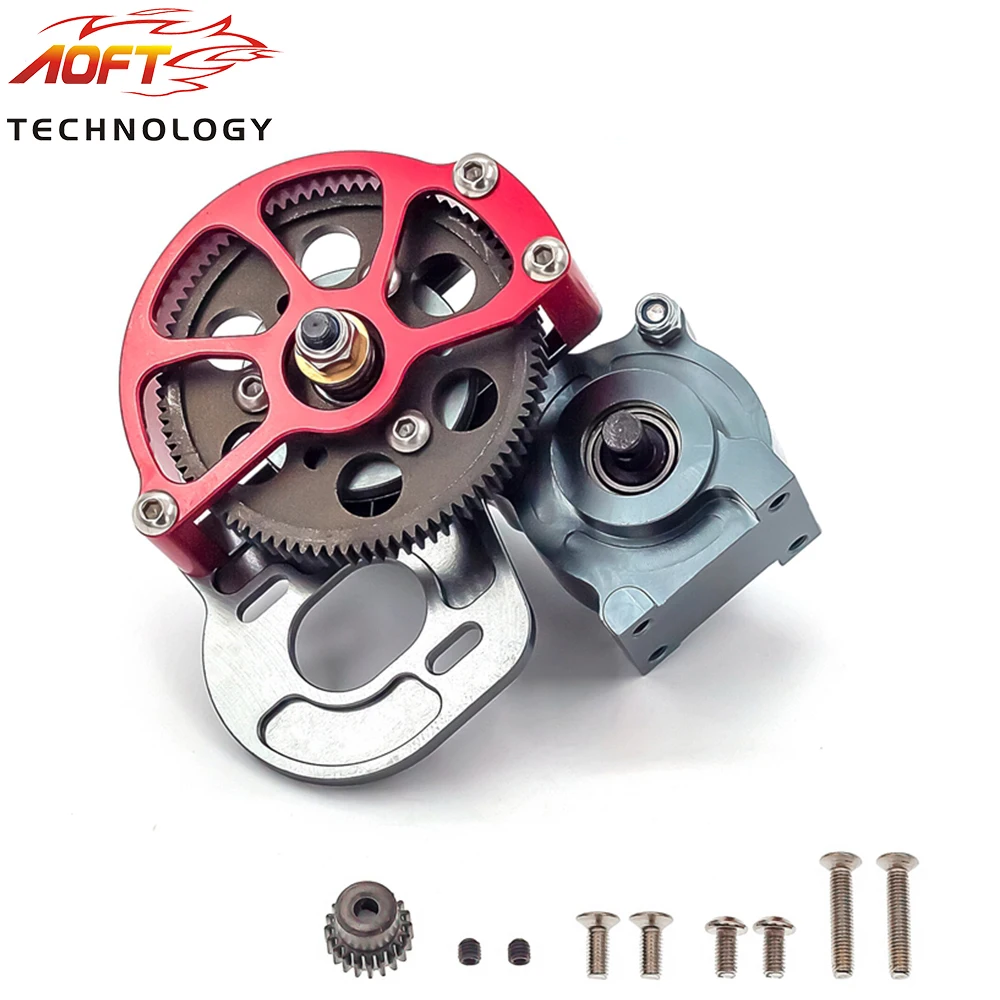 Metal Skeletonized Transmission/Center Gearbox for 1/10 RC Crawler Car Axial SCX10 Gear Box