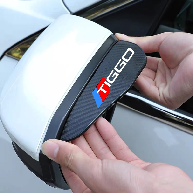 For CHERY TIGGO 3 4 5 7 PRO 8 Auto Accessories 2Pcs Carbon Fiber Car Rearview Mirror Eyebrow Rain Cover