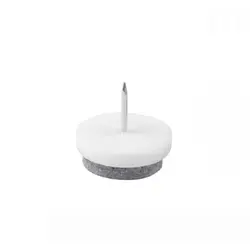Durable Nail - On Round Felt Furniture Leg Protectors - 28mm (White)