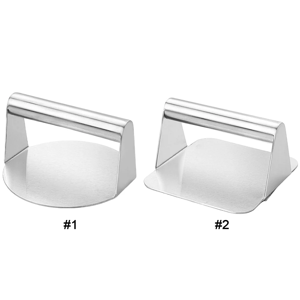 Stainless Steel Smash Burger Press Non-Stick Hamburger Press Grill for Smashburger Bacon Ground Beef Meat Sausage