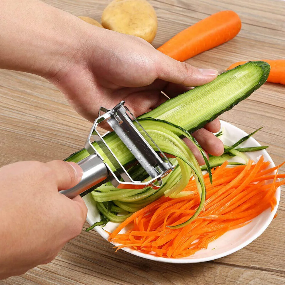 Stainless Steel Multi-function Vegetable Peeler&ampJulienne Cutter Julienne  Peeler Potato Carrot Grater Kitchen Tool Gadgets - AliExpress