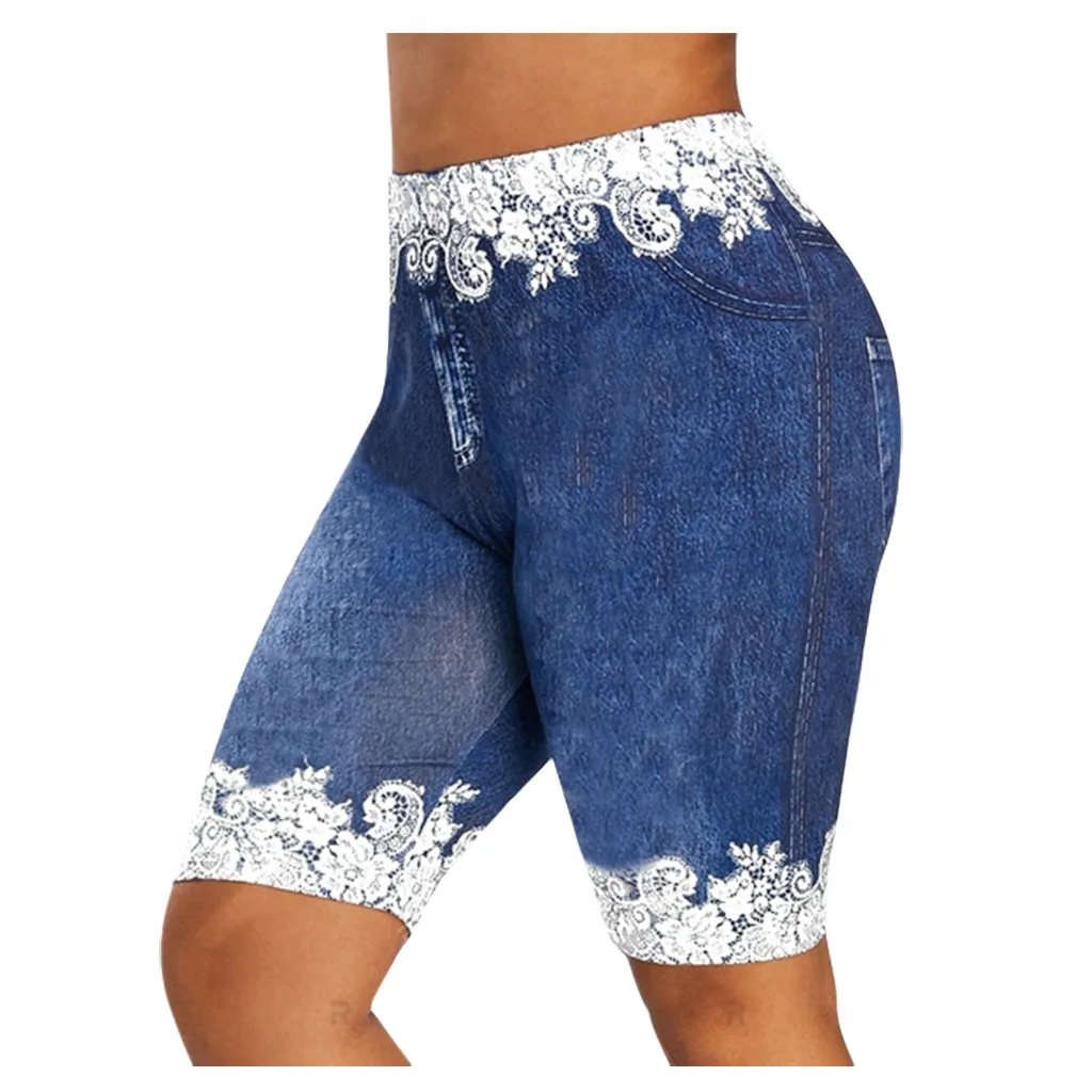 

Женские шорты с высокой талией, шорты для спортзала, джинсовые шорты с графическим рисунком, женские спортивные шорты, шорты для тренировок, фитнеса, йоги, леггинсы с цветочным принтом