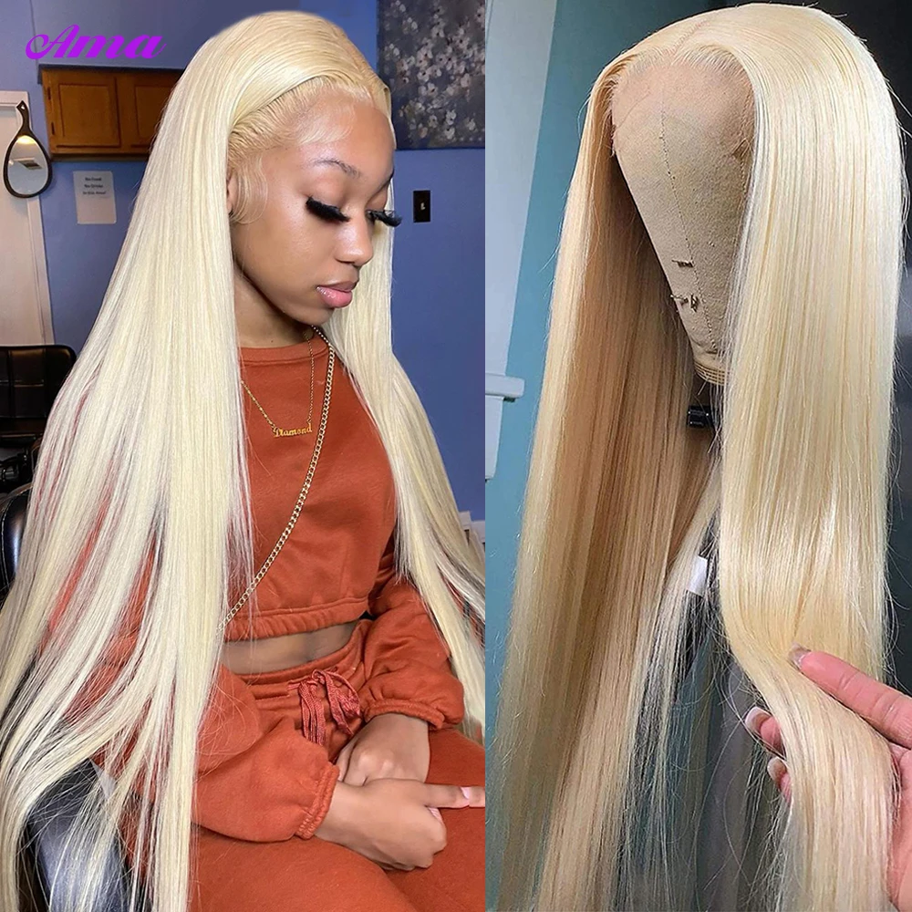 613 Lace Frontal Wig 13x6 Straight Lace Front Wigs Human Hair 180% Density Blonde Front Wig Human Hair Pre Plucked