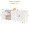60" Sideboard Buffet Cabinet with Storage, Curved Design Cabinet with 4 Doors & Adjustable Shelves Modern Console Table 2