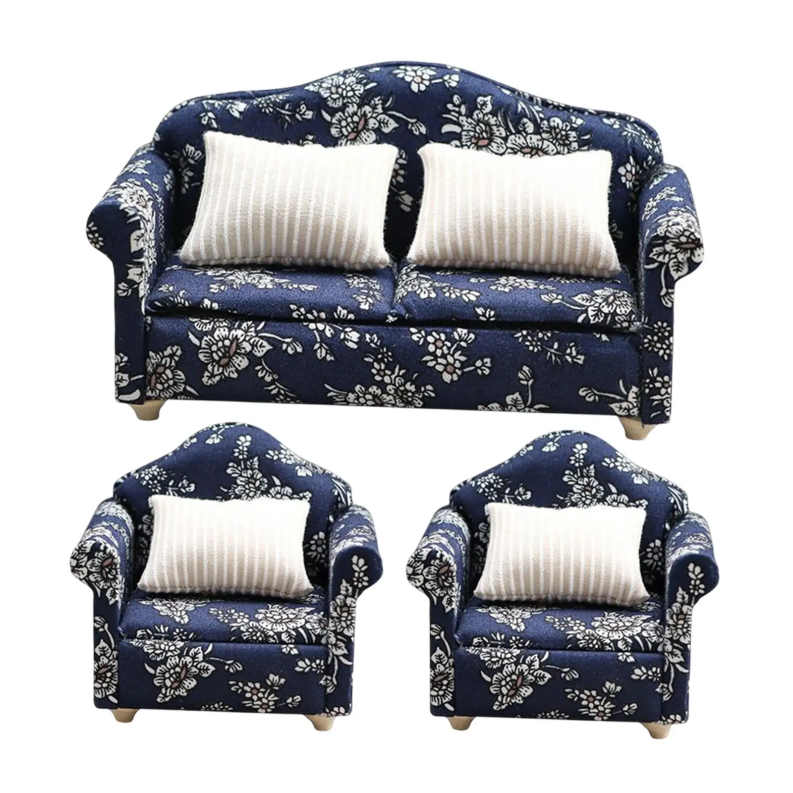 

Dollhouse Miniature Sofa Dollhouse Furniture Miniature Couch for Living Room