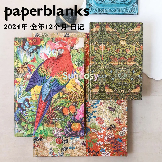 Paperblanks Midi Tropical Garden 2024 Week-At-A-Time Planner