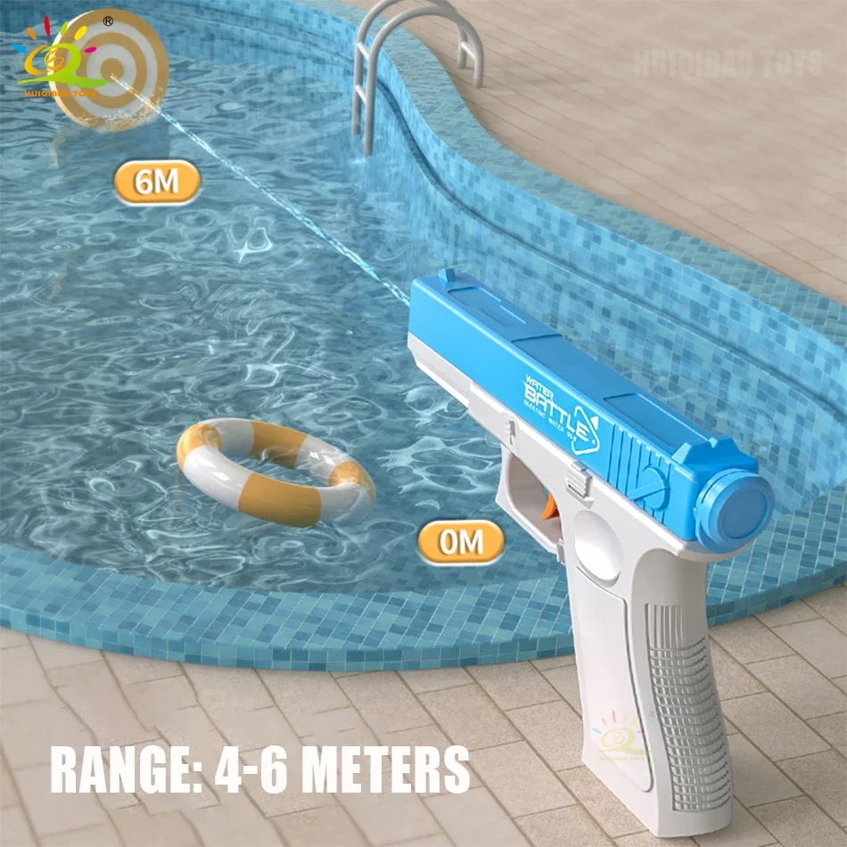 HUIQIBAO Manual Water Gun Portable Children Summer Beach Outdoor Boys Shooting Bursts Gun Fight Toys for Kids Game Adults