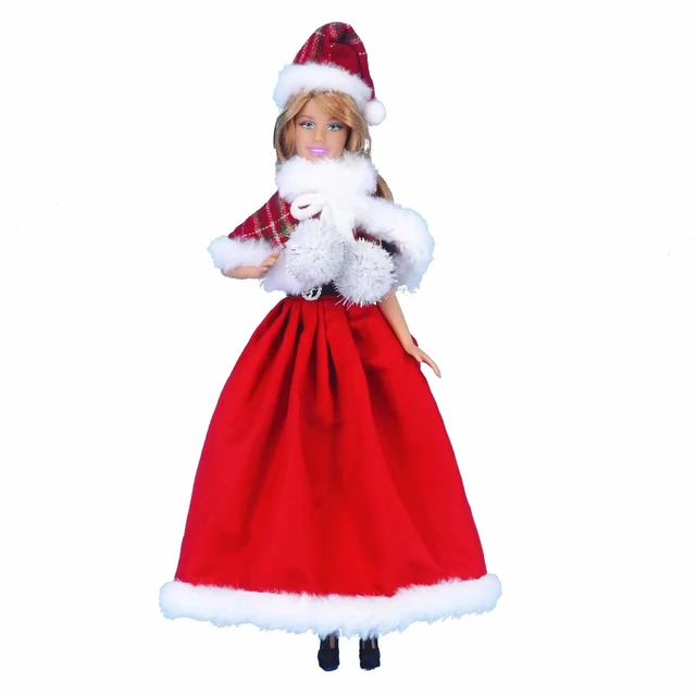 Barbie-Barbie Joyeux Noël 2023-Poupée Robe Dorée Et Cheveux Blonds