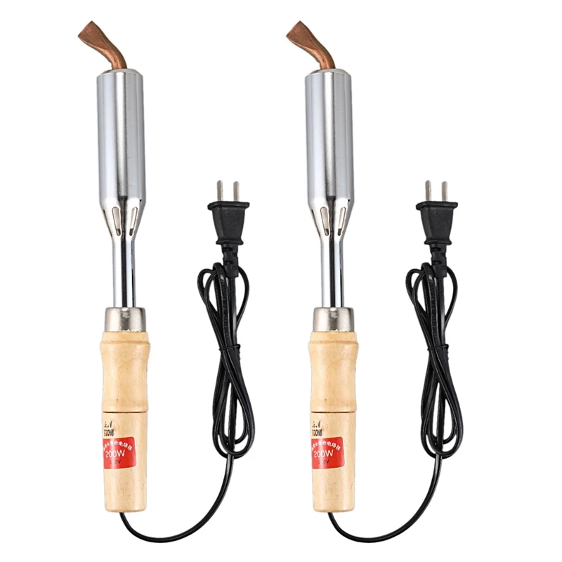 

2X 200W Insulated Wooden Handle Electric Iron High Power Soldering Iron Household Electrician Welding Iron US Plug
