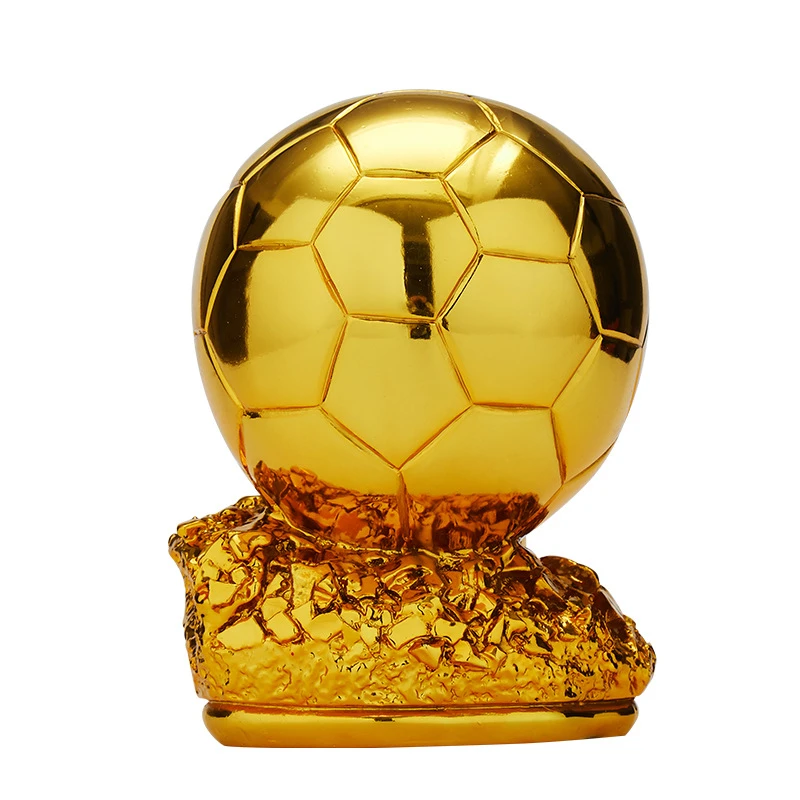 Football Gold Trophy Soccer Ball Game Championship Cup Sculpture Match