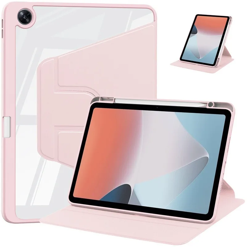 Acrylic Rotating Tablet Case with Smart Stand and Pen Slot, 12.1-inch