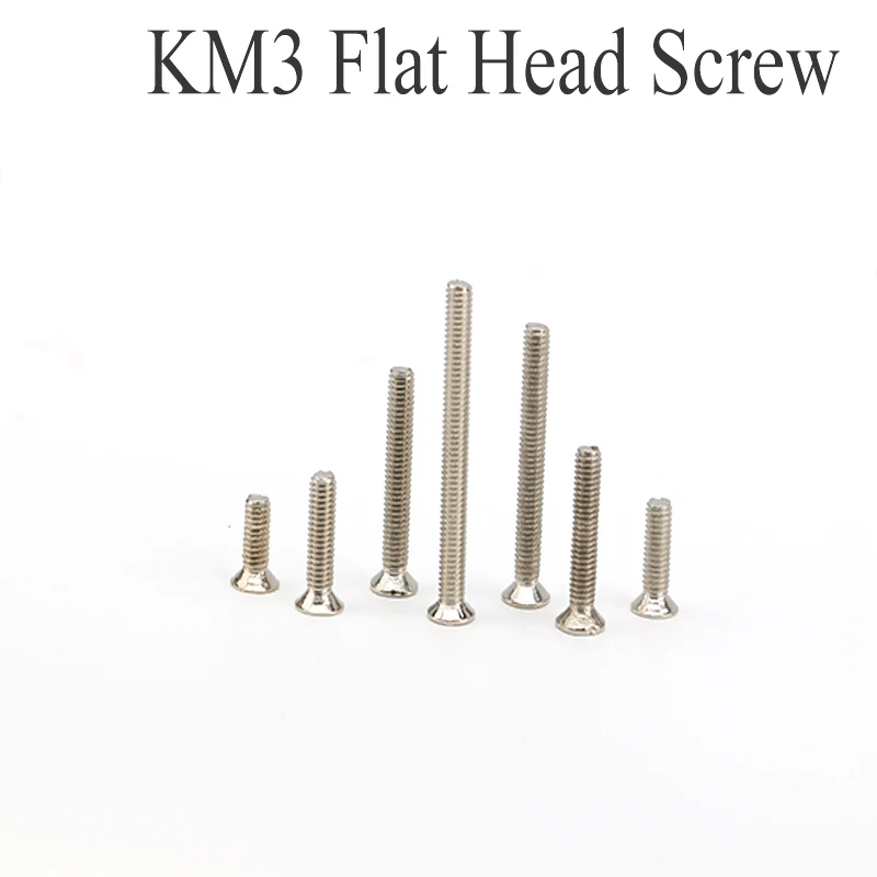 

100PCS KM3 Flat Head Screw M3*6/8/20/25/30 Small Stainless Steel Cross Phillips Pan Round Head