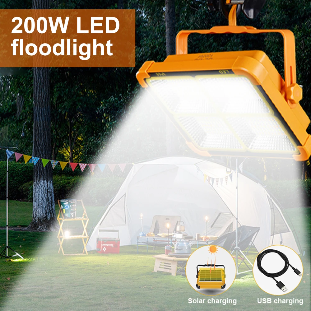 

USB Charging Camping Lantern Solar LED Tent Light Magnetic Car Inspection Light Outdoor Work Light Waterproof Emergency Lamp