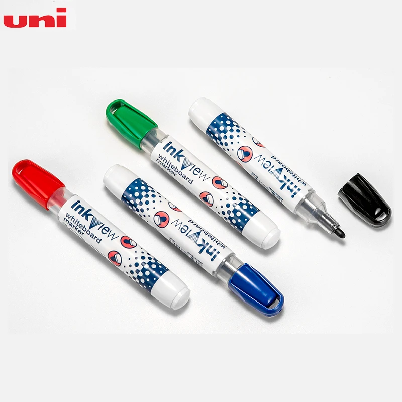 Uni 화이트 보드 펜 PWB-202 지울 수있는 마커 Pen1.8mm-2.2mm 라운드 팁 펜 팁 비 오염 대용량 훈련 사무 도구