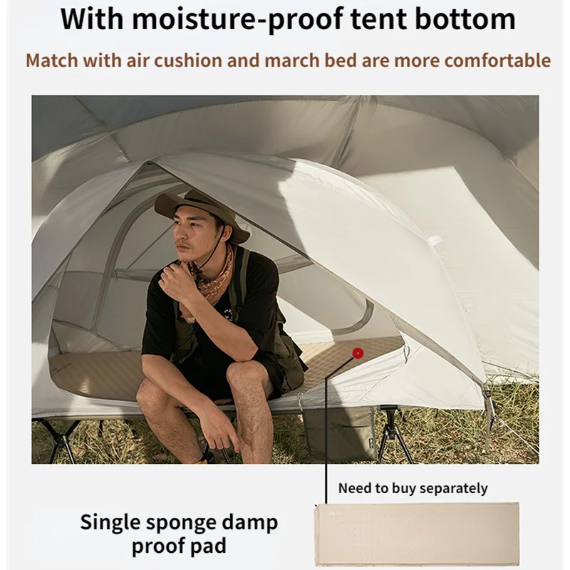 Camping Tent MOBI GARDEN Portable Ultralight Folding Rain proof Single Marching Bed Outdoor Camping Equipment Accessories