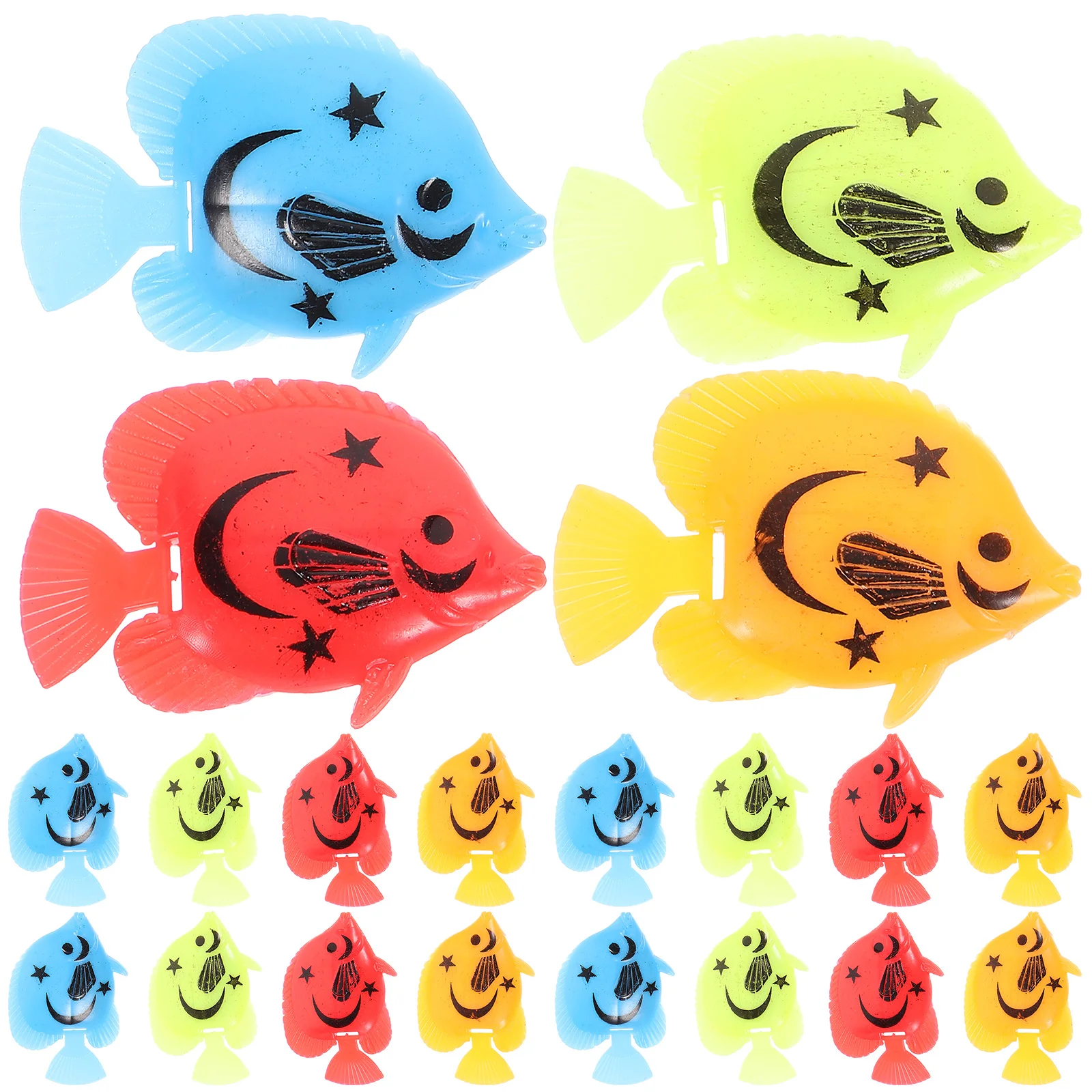 

25pcs Creative Aquarium Fish Ornament Fish Tank Landscape Artificial Fish Plastic Fish Decor (Random Style)