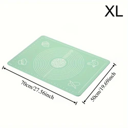 Premium Non - Stick Silicone Pastry Mat with Dough Scraper and Rolling Pin - Ultimate Countertop Protector (XL 1pc)
