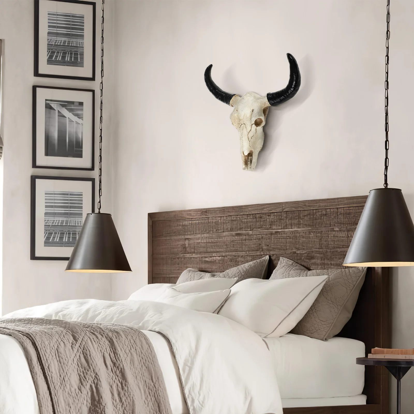 

Long Horn Cow Skull Wall Hanging Longhorn Steer 3D Creative Animal Sculpture Home Resin Bull Horn Figurines Crafts Ornaments