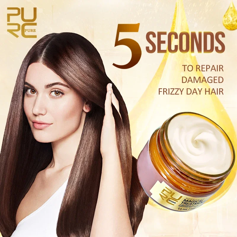 

60ml PURC Magical Treatment Hair Mask Nutrition Infusing Masque for 5 Seconds Repairs Hair Damage Restore Soft Hair Care