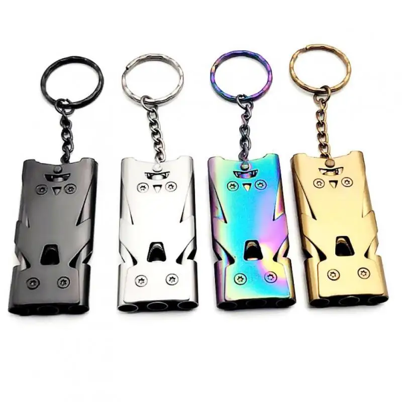 Portable whistle 120 db aluminum alloy double tube lifesaving emergency SOS safety survival whistle outdoor EDC Tool survival whistle