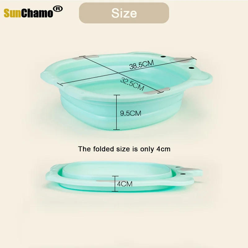 Fashion Collapsible Children Small Washbasin Plastic Baby Bath Tubs Folding Household Eco-Friendly