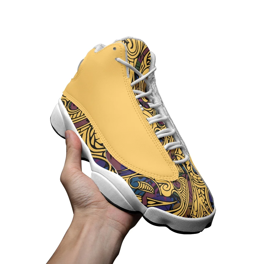 Men's Shoes Basketball Cushioning Non-Slip Sports Shoes Polynesian style Gym Training Athletic Basketball Sneakers Women