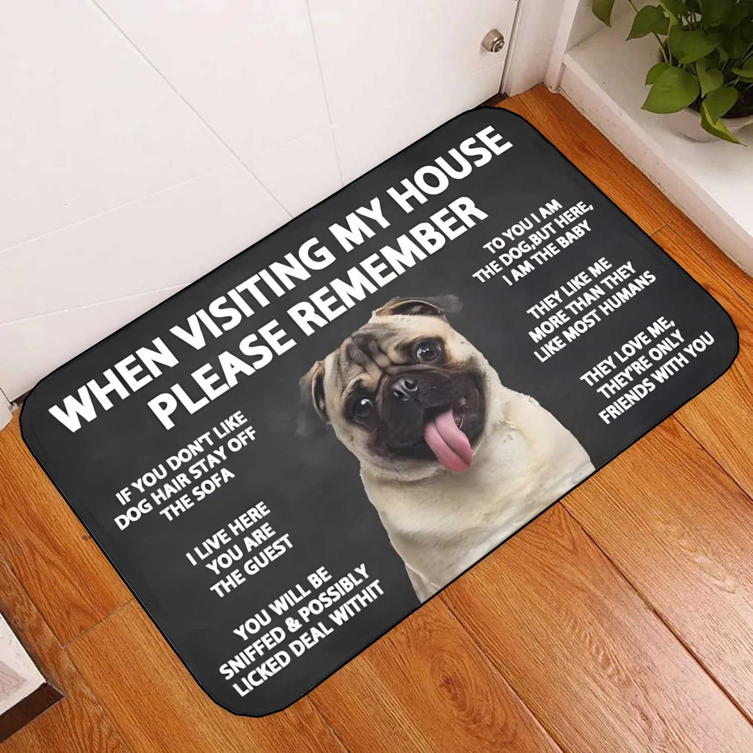 

Cartoon Dog Crystal Velvet Doormat Durable Non-Slip Easy To Clean Ideal Entrances Household Decor Floor Mat Added Comfort Style