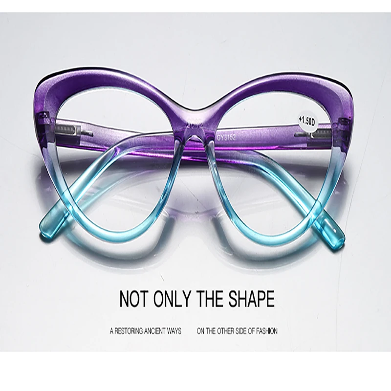 2024 Butterfly Presbyopia Women's Glasses Purple Green Cat Eye Reading Glasses Frame Blue Light Blocking Reading Glasses For Men 4