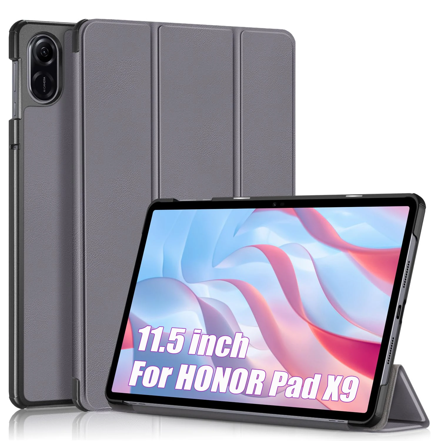 Custodia Per Honor Pad X9 Tablet Da 11.5 Pollici Leggero Sottile Supporto Tri-Pieghevole Custodia Per Tablet In Pelle Per Honor Pad X9 2023 11.5"