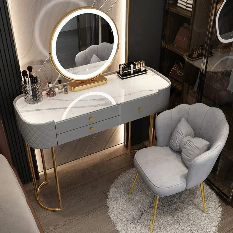 

Storage Makeup Dressing Table Organizer Luxury Nordic Mirror Simple Dressing Table Drawer Bedroom Penteadeira Chinese Furniture