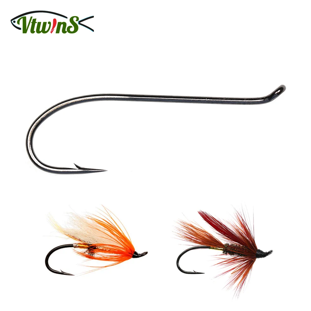 Vtwins 30PCS Black Nickel High Carbon Steel Long Shank Nymph Streamer Dry  Wet Fly Trout Bass Salmon Fly Tying Fishing Hooks - AliExpress