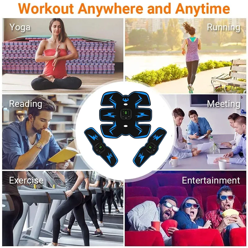 Abdominal Muscle Trainer Abs Muscle Toner Body Slimming Massager For Abdomen Arm Leg Massage Unisex Home Fitness Equiment