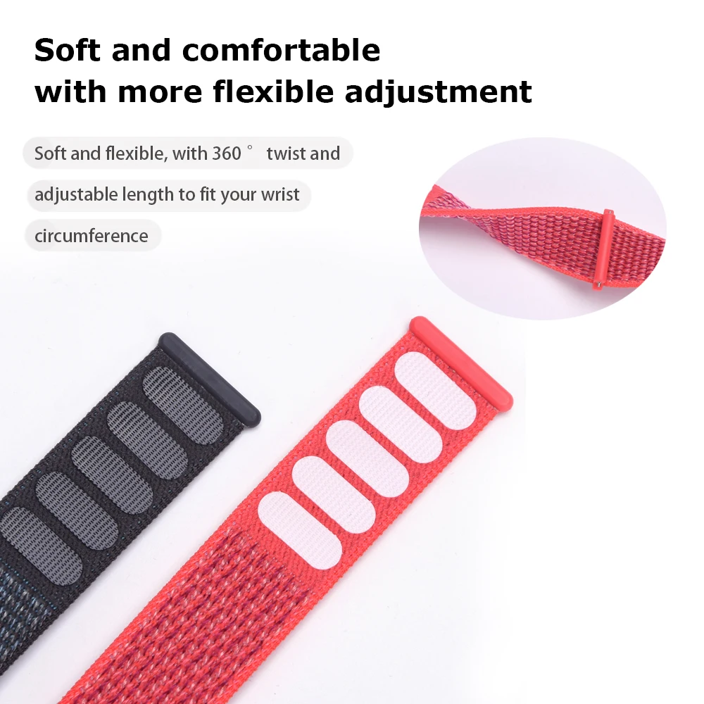 Breathable 22mm Nylon Loop Braided Strap - Versatile Watch Band Accessory
