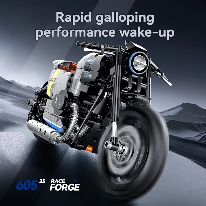 Technical Creative MOC Motorcycle Building Bricks Model Kit STEM Educational Construction Toys for Kid Gift DIY Assembly Project