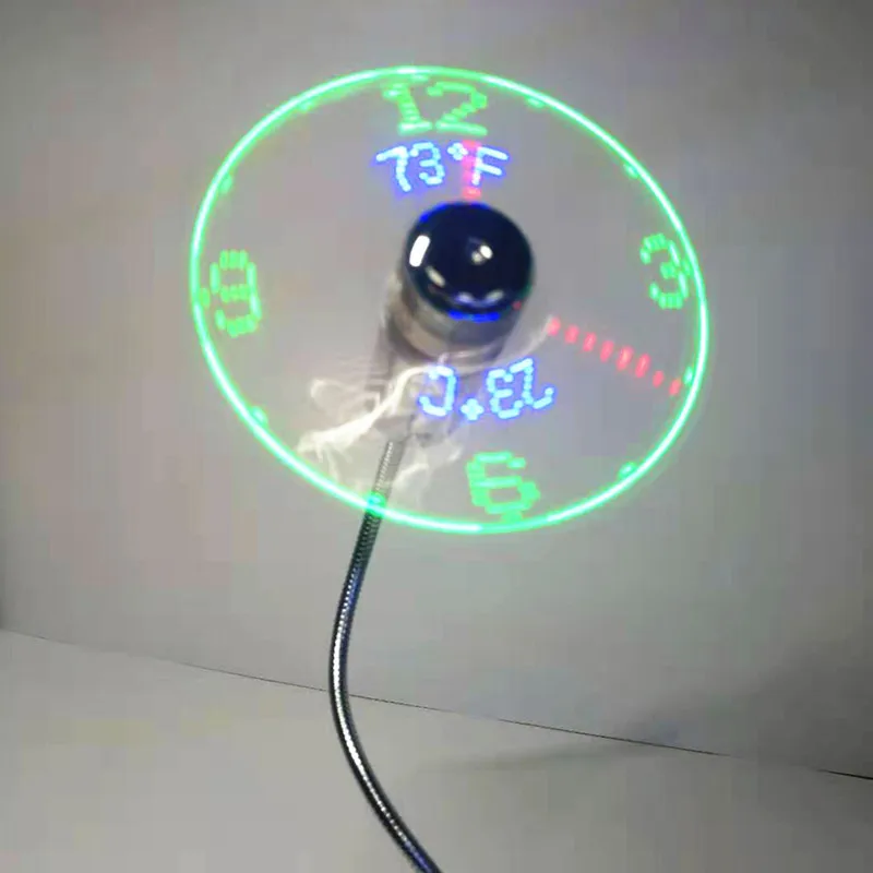 USB Fans Mini Time Display Creative Gft With LED Light New Cool Gadgets Products For Laptop PC 2025 handheld fan cooling fan gaming cooling fan 3d printer fan