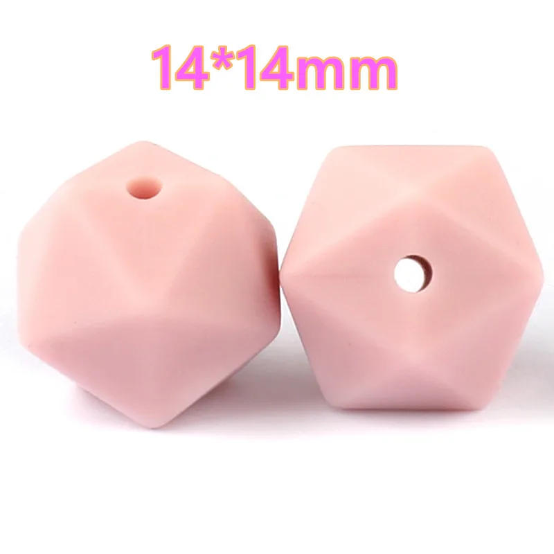 이코사 면체 실리콘 비즈 10 개, 14mm, 질긴 목걸이 펜던트, 식품 등급, 아기 Teether, BPA 무료 젖니가 남 장난감