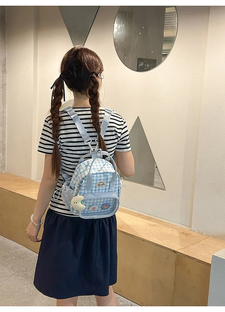 Kawaii Pastel Grid Harajuku Ita Tote Bag