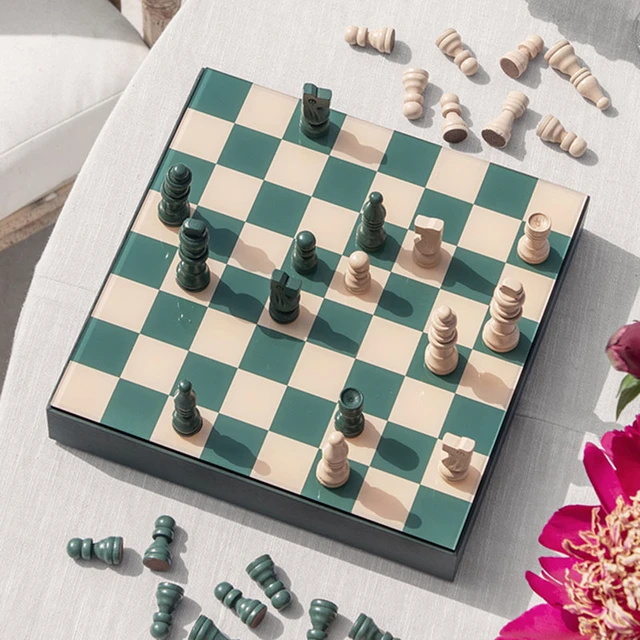 Ocean Cloud Maple Wood Chess Board (With Border)