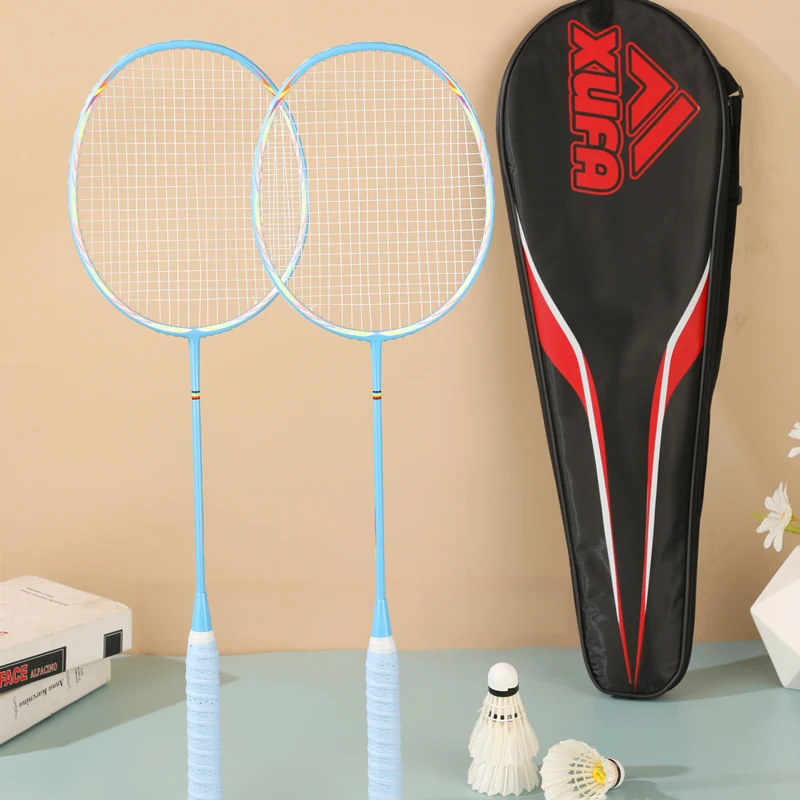 Ultra Light Carbon Fibre Badminton Rackets Set with String Professional
