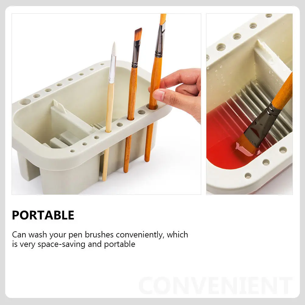 다기능 페인트 브러시 클리너, 공간 절약형 브러시 세척 버킷(트레이 및 홀더 디자인 포함), 예술가 페인팅용