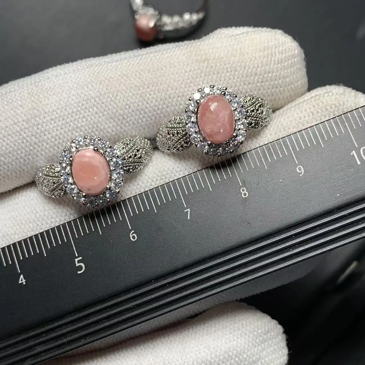 Heart Natural Rhodochrosite Ring Adjustable Female Ring Jewelry for Women Gift Wholesale High Quality Vintage Fine