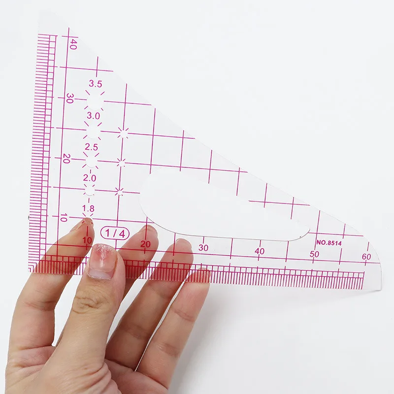 Description Picture 4 of itemTriangle Scale Cloth Design Ruler for Tailor Sewing, Cutting Tools, DIY Handmade, 1:4, 1:5, 1Pc