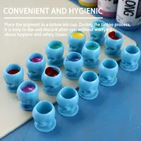 50/100/200pcs 15 styles Disposable Microblading Tattoo Ink Cups Permanent Makeup Pigment Holder Container Cap Tattoo Accessories 2