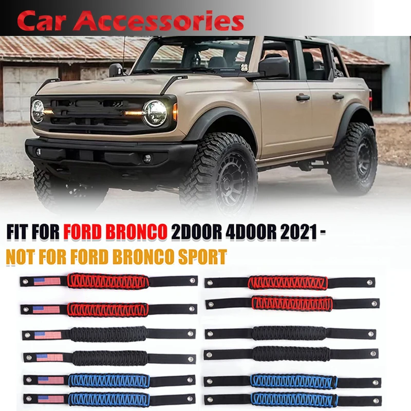 Rhyming Car Roll Bar Grab Handles Grip Handle With US Flag Fit For Ford Bronco 2020 2021 2022 2 Door 4 Door Interior Accessories