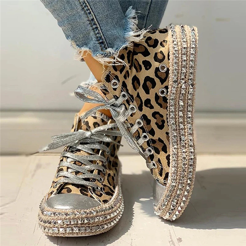 leopard embellished sneakers