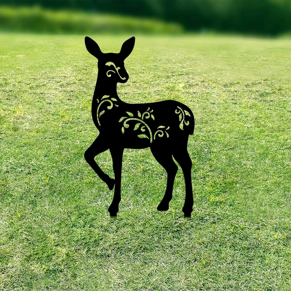 Metal Deer/Dog/Cat Stake Outdoor Metal Deer Statue Silhouette Deer Stake Outdoor Decor Animal Stakes Waterproof animal stakes