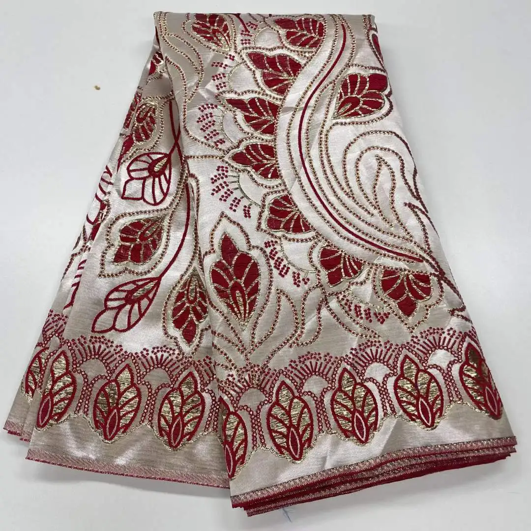 Latest Africa French Lace Fabric High Quality 2023 Wedding High Quality Nigerian Brocade Jacquard Lace Fabric 5 Yards For Sewing