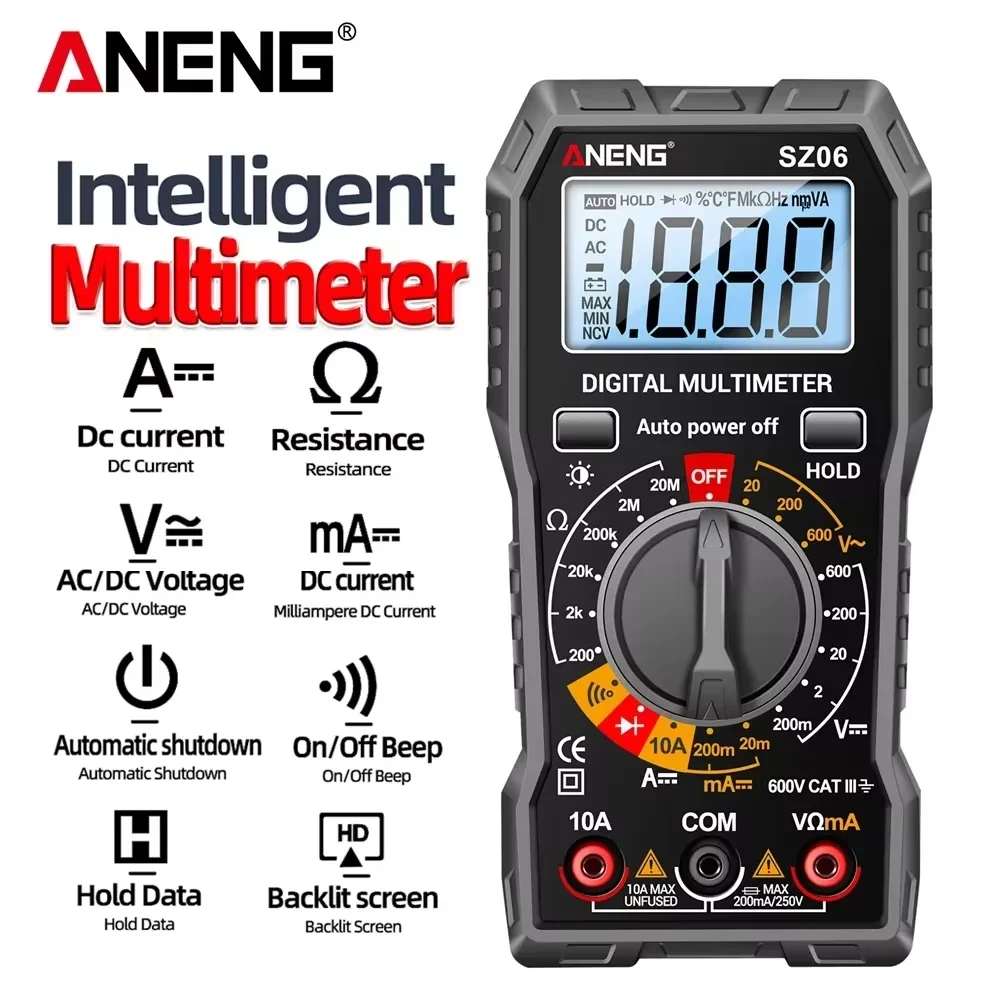 Advanced Smart Digital Multimeter for Voltage, Current, and Resistance Testing