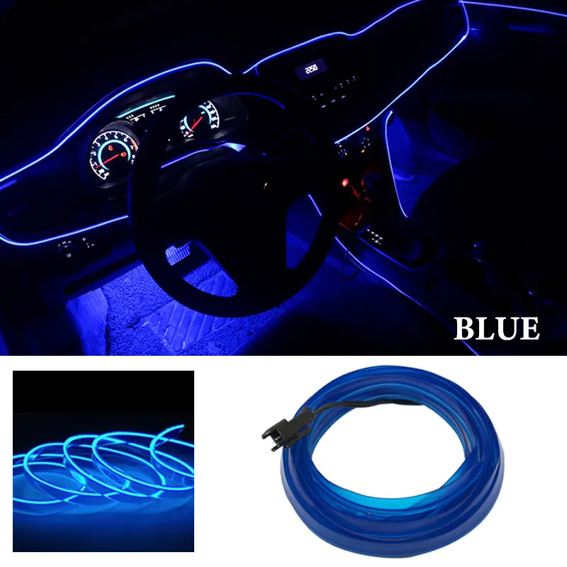 ตัวเลือกสินค้า 1 M/2 M/3 M/5 M ภายในรถ LED โคมไฟตกแต่ง EL สายไฟนีออนสําหรับ Auto DIY ยืดหยุ่น Ambient Light PARTY บรรยากาศไดโอด USB